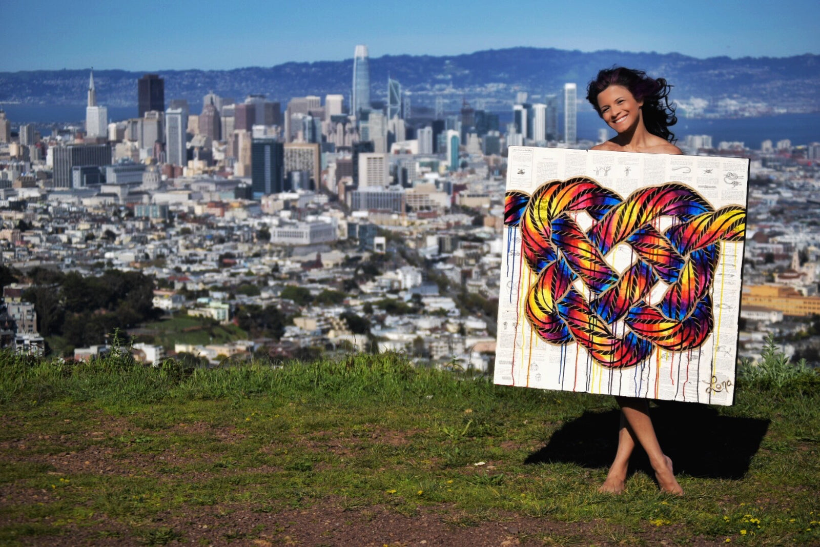Holding the knots we tie painting on top of Twin Peaks